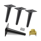 Zawiasy, okucia i inne akcesoria - Nogi stołowe metalowe, kątowe do sofy, do regulacji wysokości stołu, czarne, zestaw 4 szt., 25 cm - miniaturka - grafika 1