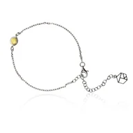 Bransoletki - ankabizuteria.pl Bransoletka srebrna z żółtym bursztynem z kolekcji P - miniaturka - grafika 1