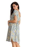 Sukienki - ToBe Damska delikatna letnia sukienka ciążowa z kwiatowym nadrukiem, szary, XL - miniaturka - grafika 1