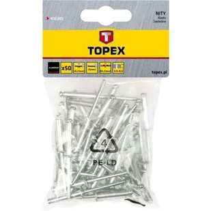 Topex Nity aluminiowe 4,8 x 23mm, 50 sztuk, , 43E507 - Nity - miniaturka - grafika 1