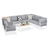 Meble ogrodowe - Zestaw Mebli Ogrodowych Wypoczynkowych MONZA Duży Narożnik Stolik na Taras - miniaturka - grafika 1