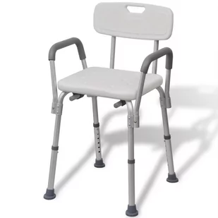 vidaXL Aluminiowe krzesło pod prysznic białe - Akcesoria łazienkowe - miniaturka - grafika 1