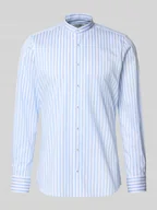 Koszule męskie - Koszula biznesowa o kroju body fit ze stójką - miniaturka - grafika 1