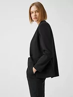 Kurtki damskie - Koton Kurtka damska z dekoltem w serek, czarny (999) - miniaturka - grafika 1