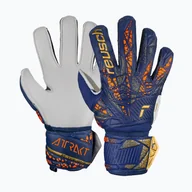 Piłka nożna - Rękawice bramkarskie Reusch Attrakt Solid premium blue/gold - miniaturka - grafika 1