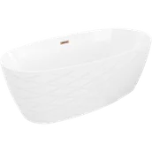 Wanny - Mexen Olea wanna wolnostojąca wzór 170 x 80 cm, biała, przelew różowe złoto - 52821708000-60 - miniaturka - grafika 1