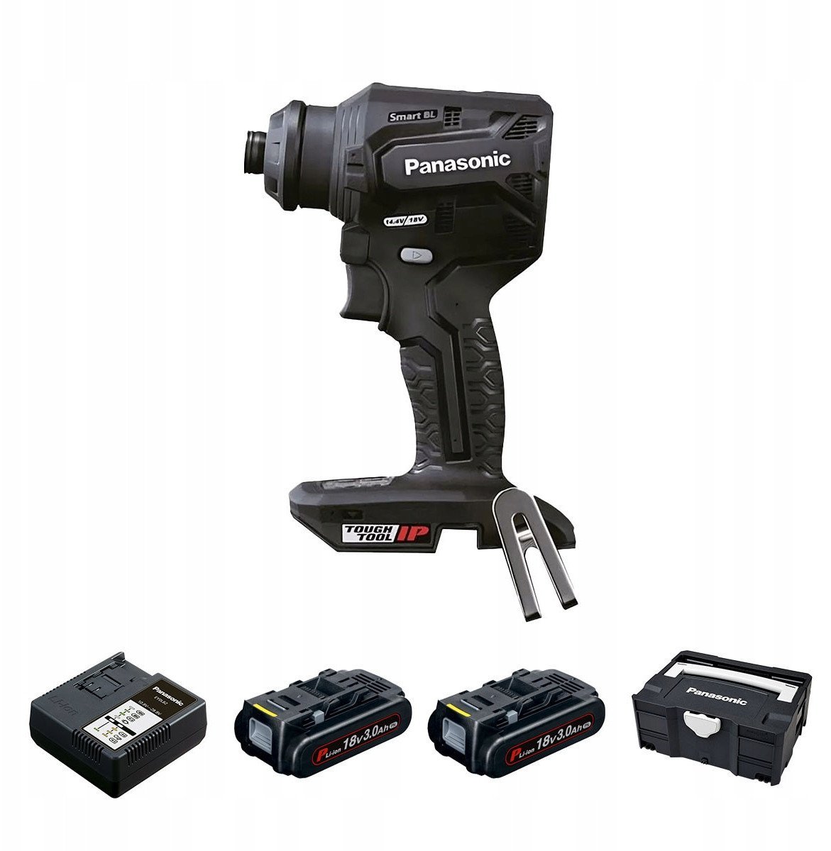 Panasonic EY1DD2N18A2B32 w systeinerze, 2 x 18V/3,0 Ah i ładowarka