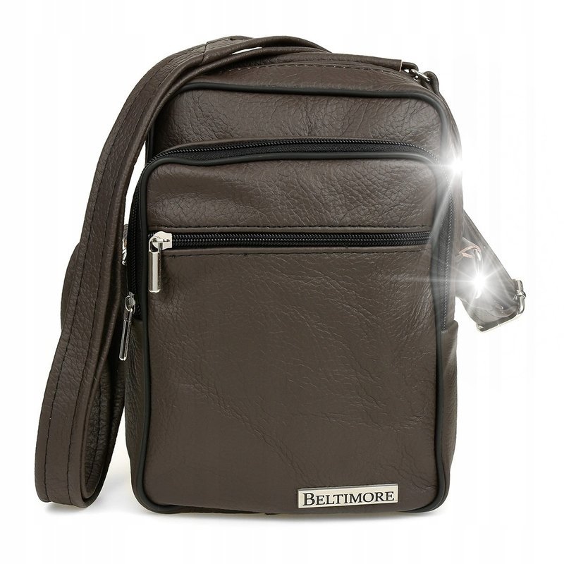 Brązowa Męska Mała Skórzana Torba Listonoszka Beltimore G62