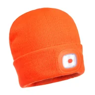 Czapki damskie - Czapka z lampką LED USB Pomarańcz - miniaturka - grafika 1