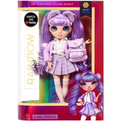 Lalki dla dziewczynek - Rainbow High Rainbow High Jr High - VIOLET WILLOW - 23 cm fioletowa lalka modowa ze strojem i akcesoriami - Zawiera plecak z tkaniny z funkcją otwierania i zamykania - Świetny prezent dla dzieci w wieku od 6 lat 580027 - miniaturka - grafika 1