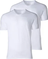 Koszulki męskie - CECEBA męski T-shirt amerykański, 2-pak - dekolt w szpic, krótkie rękawy, bawełna, gładki biały 4XL - miniaturka - grafika 1
