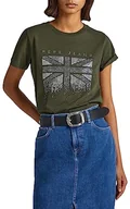 Koszulki i topy damskie - Pepe Jeans Koszulka damska Allie, Zielony (oliwkowy), S - miniaturka - grafika 1