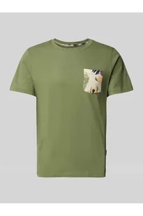 T-shirt z prążkowanym, okrągłym dekoltem model BHJEM - Blend - Koszulki męskie - miniaturka - grafika 1