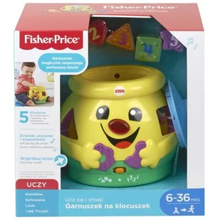 Fisher-Price, zabawka interaktywna Garnuszek na klocuszek - Sortery dla dzieci - miniaturka - grafika 1