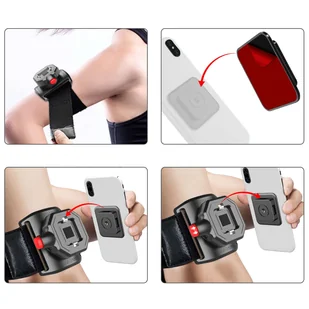 Opaska na rękę ramię na telefon do biegania sport uchwyt do telefonu zaczep klips TSA1 Armband czarny - Etui i futerały do telefonów - miniaturka - grafika 3