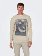 Bluzy męskie - Only & Sons Bluza 22026379 Beżowy Regular Fit - miniaturka - grafika 1