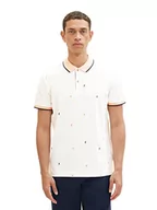 Koszulki męskie - TOM TAILOR Męska koszulka polo 1036439, 31844-Off White Scattered Design, S, 31844 – Off White Scattered Design, S - miniaturka - grafika 1