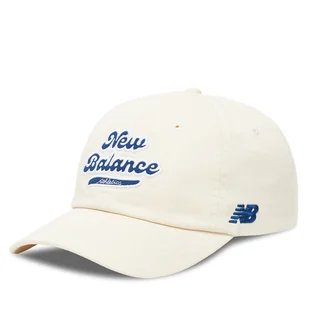 Czapka z daszkiem New Balance 6 Panel Athletics Legacy Hat LAH53000PEF Biały - Czapki damskie - miniaturka - grafika 1
