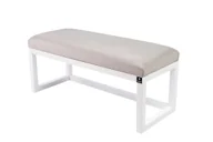 Ławki do przedpokoju - Emra Wood Design, Ławka na buty LPG-2 120 cm, białe siedzisko gładkie, srebrny - miniaturka - grafika 1