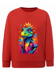 Chłopięca bluza z nadrukiem Dinozaur czerwona Tup Tup - Bluzy dla chłopców - miniaturka - grafika 1