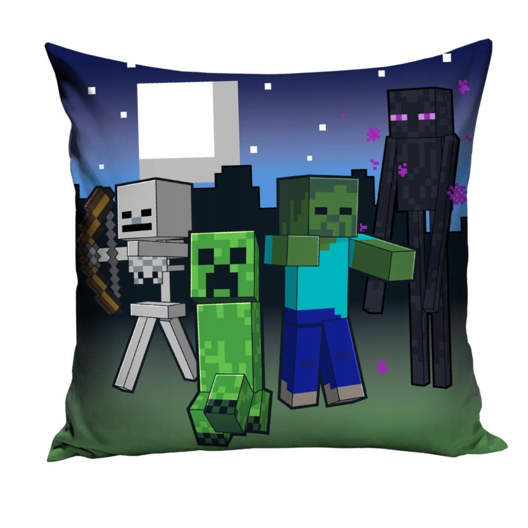 Poszewka Minecraft Dekoracyjna Moby Creeper Zombie Enderman Gaming