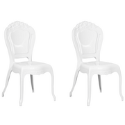 Krzesła - Beliani Zestaw 2 krzeseł do jadalni biały VERMONT 78050 - miniaturka - grafika 1