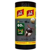 Worki na śmieci - JAN Niezbędny - Worki Na Śmieci Z Taśmą 60L 40szt - miniaturka - grafika 1