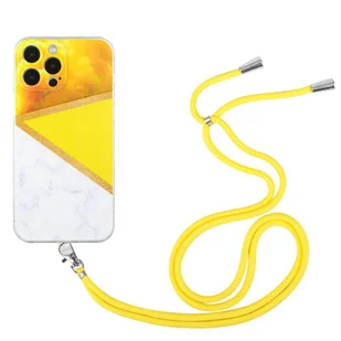 König Design Etui kompatybilne z Apple iPhone 13 Pro Plastikowe etui na telefon komórkowy z łańcuszkiem - Etui na telefon komórkowy Żółte - Etui i futerały do telefonów - miniaturka - grafika 1