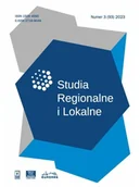 Czasopisma - Studia Regionalne i Lokalne 3/2023 - miniaturka - grafika 1
