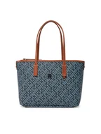 Torebki damskie - Tommy Hilfiger Torebka Th Monoplay Leather Mini Tote AW0AW17415 Granatowy - miniaturka - grafika 1