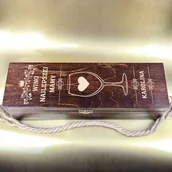 Gadżety dla niej i dla niego - Skrzynka na wino alkohol Wino najlepszej Mamy Prezent - miniaturka - grafika 1