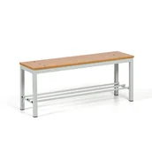 Wyposażenie sportowe i gimnastyczne - Ławka do szatni z półką na buty, siedzisko - laminat, długość 1000 mm, buk - miniaturka - grafika 1