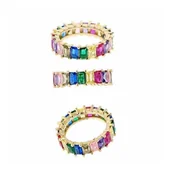 Pierścionki - Pierścionek Pozłacany Cyrkonie Kolor Stal Chirurgiczna Platerowana Złotem Pst579Kol, Rozmiar Pierścionków: Us6 Eu11 - miniaturka - grafika 1