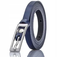 Paski - PASEK SKORZANY damski GRANAT klamra srebrna GRACIO - miniaturka - grafika 1