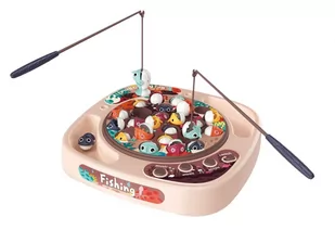 Gra rodzinna rybki łowienie rybek + akcesoria beżowa 27el. - Zabawki zręcznościowe - miniaturka - grafika 1