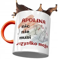 Kubki - Kubek Pomarańczowy Dla Apoliny Koleżanki Prezent z Nadrukiem ze Zdjęciem + Opakowanie na prezent (wzór 04) - miniaturka - grafika 1