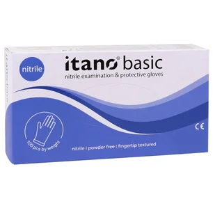 Itano Basic, Niebieskie rękawiczki nitrylowe bezpudrowe, rozm. L, 100 szt. - Rękawiczki jednorazowe - miniaturka - grafika 1