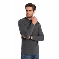 Koszulki męskie - Longsleeve męski 100% bawełna basic grafitowy Ombre V6 OM-LSBL-0106 r. XXL - miniaturka - grafika 1