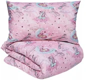Pościel dla dzieci - Pościel jednorożece konie kucyki pony 160x200 bawełniana dla dziecka różowa - miniaturka - grafika 1