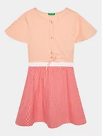Sukienki i spódniczki dla dziewczynek - United Colors Of Benetton Sukienka codzienna 47KTCV01B Pomarańczowy Regular Fit - miniaturka - grafika 1