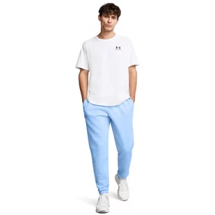 Męskie spodnie dresowe Under Armour UA Essential Fleece Jogger - niebieskie - UNDER ARMOUR - Spodnie sportowe męskie - miniaturka - grafika 1