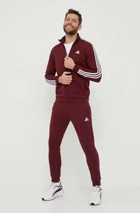 adidas dres męski kolor bordowy - Dresy męskie - miniaturka - grafika 1