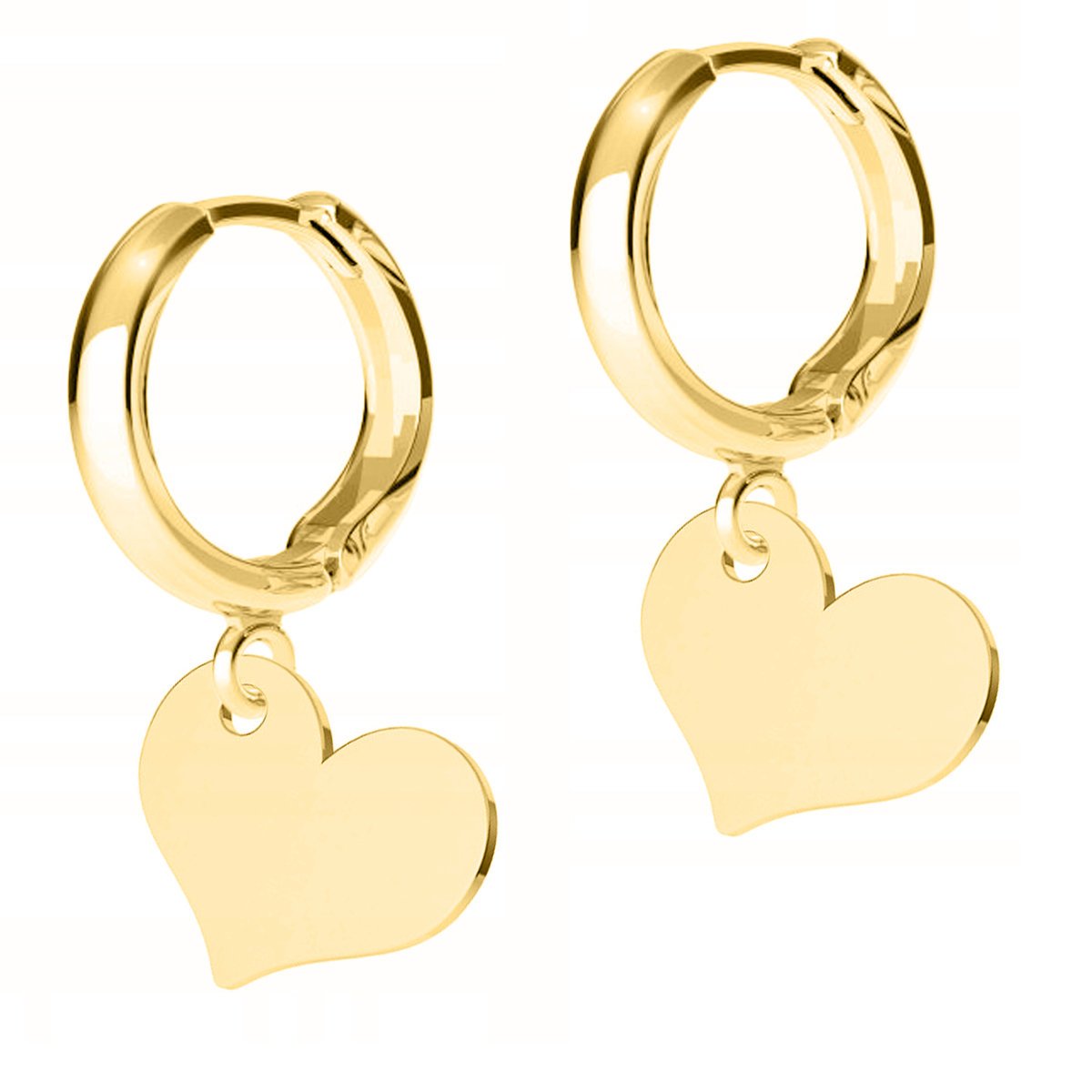 Złote Kolczyki Blaszki Serca Małe Serduszka Heart Miłość SREBRO 925