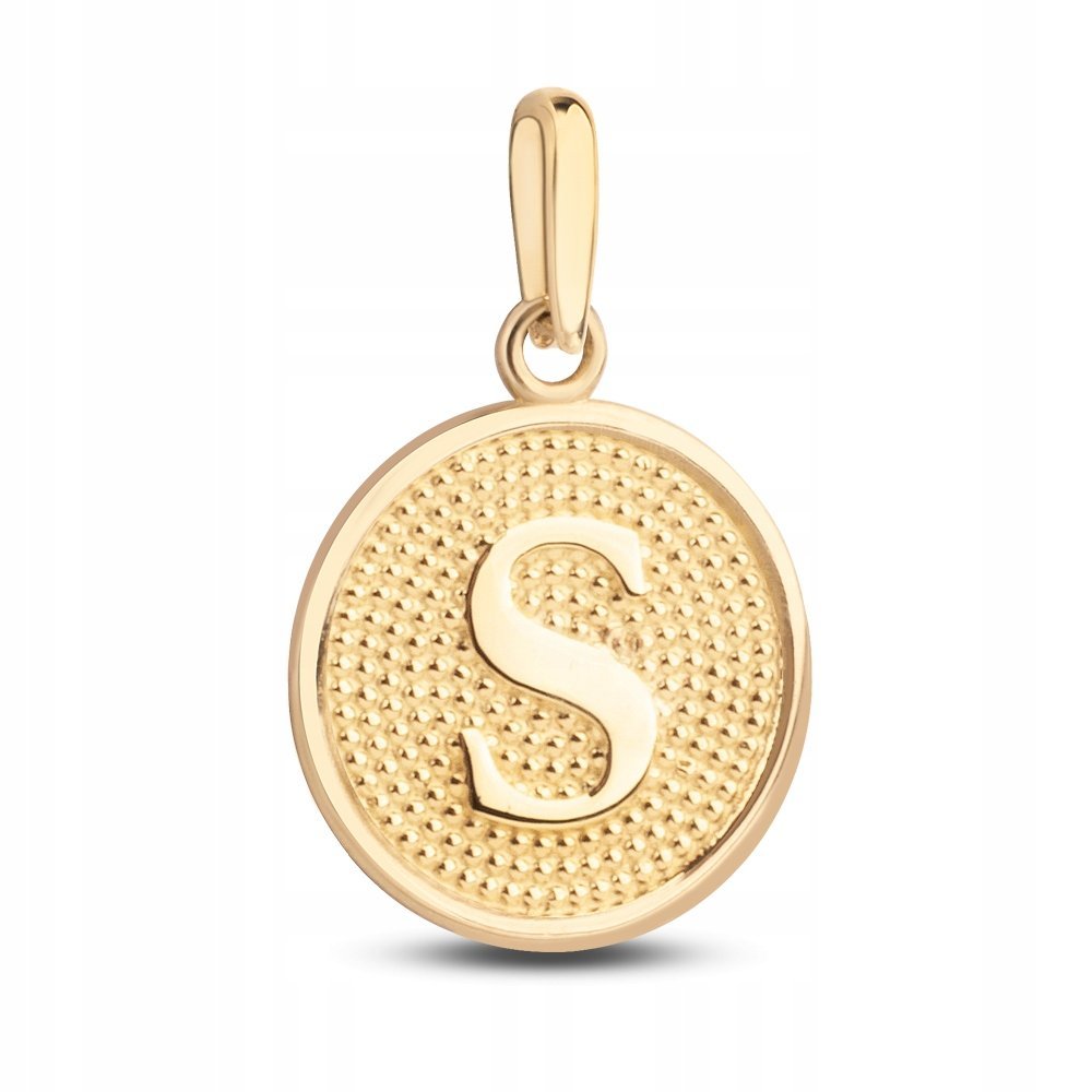 ZŁOTA WYJĄTKOWA ZAWIESZKA MEDALIK LITERKA S 585