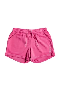 Spodnie i spodenki dla dziewczynek - Roxy szorty dziecięce kolor różowy gładkie regulowana talia - grafika 1