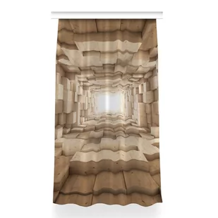 Zasłona gotowa do salonu 150x260 Abstrakcja drewno, Fabricsy - Zasłony - miniaturka - grafika 1
