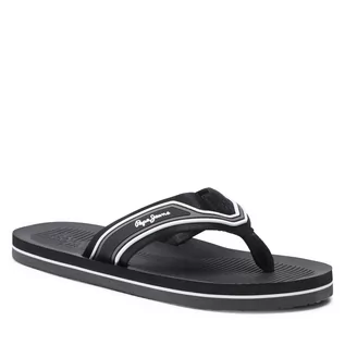 Klapki i japonki damskie - Pepe Jeans Japonki South Beach 2.0 PMS70109 Black 999 - grafika 1