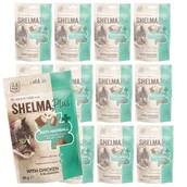 Przysmaki dla kotów - 12x Bezzbożowe poduszeczki dla kota z kurczakiem i jagodami wspomagające trawienie Shelma 60 g - miniaturka - grafika 1