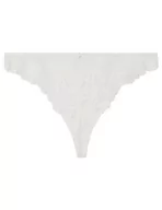 Majtki damskie - Women'secret Stringi Koronka Mikrofibra Biały, Żółty/Off White, XS - miniaturka - grafika 1