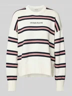 Swetry damskie - Sweter z dzianiny o kroju oversized z wyhaftowanym logo - miniaturka - grafika 1